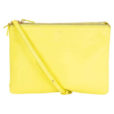 celine leather trio bag multi color yellow|Trio leather crossbody bag Celine Yellow in Leather .